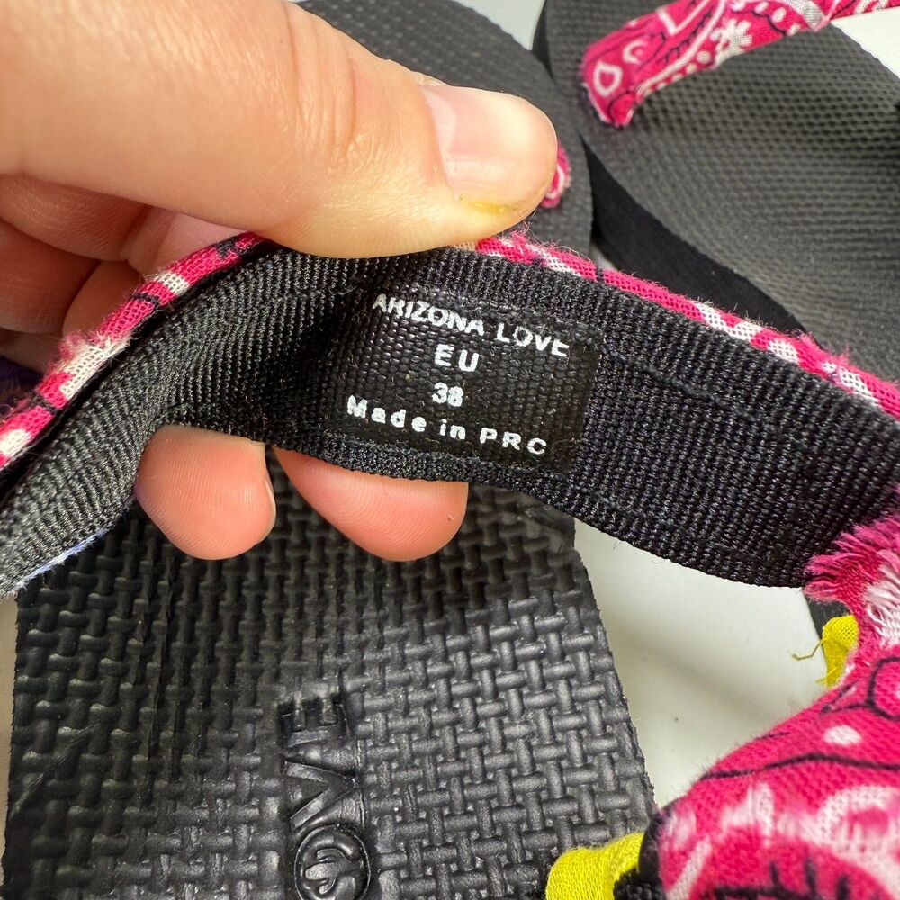 Arizona Love Trekky Bandana Sandals US 8 Multicolor Strappy Boho Eco Friendly - Picture 5 of 7